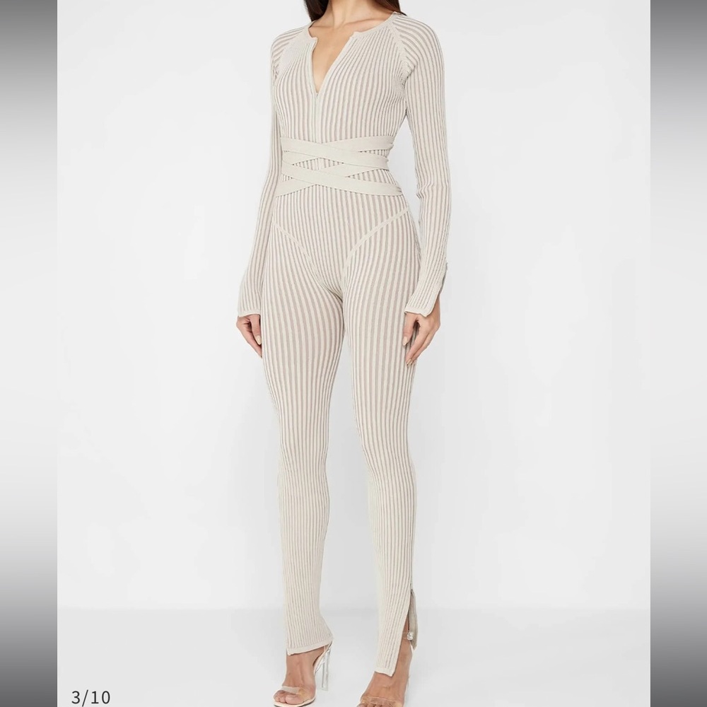 Stretchy long sleeve jumpsuit